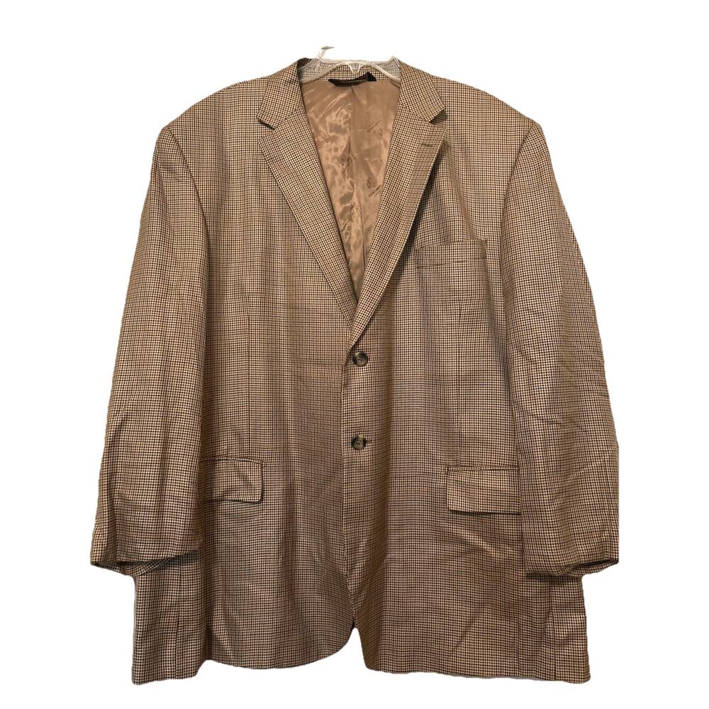 Pronto Moda Italia Blazer 52R Houndstooth Silk Wool Cashmere Lana Lux Sport Coat